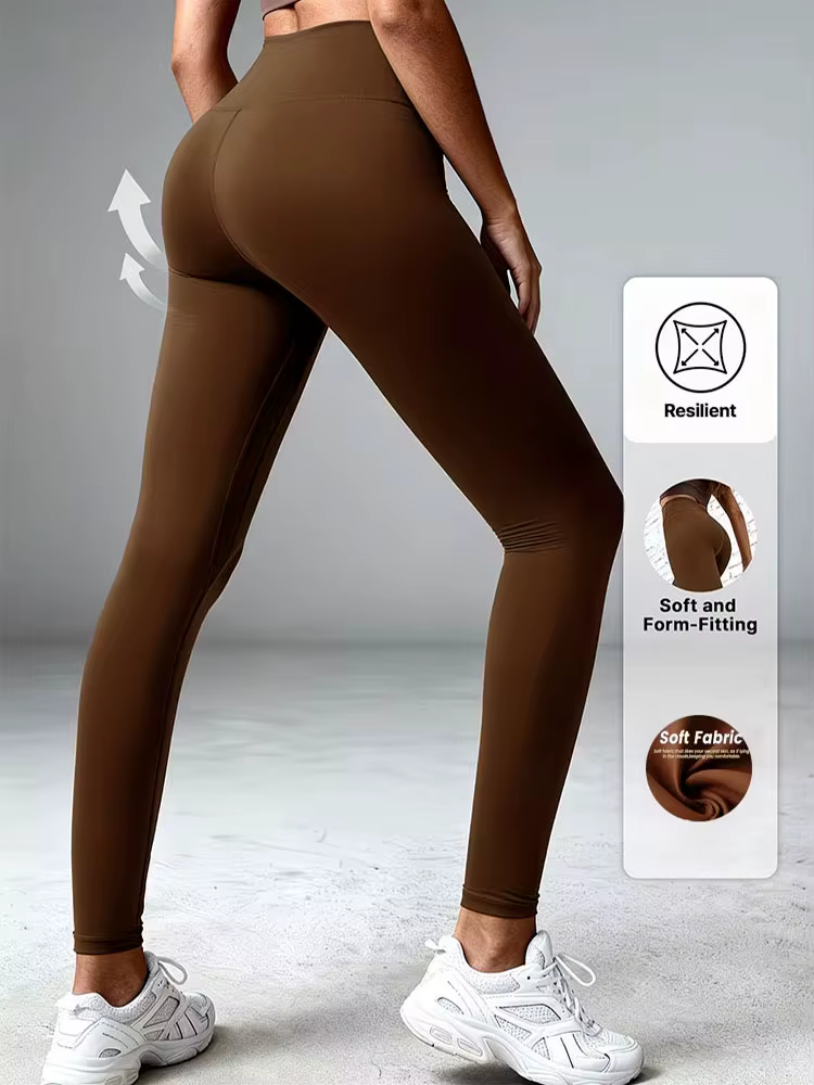 Leggings de yoga marron pour femme