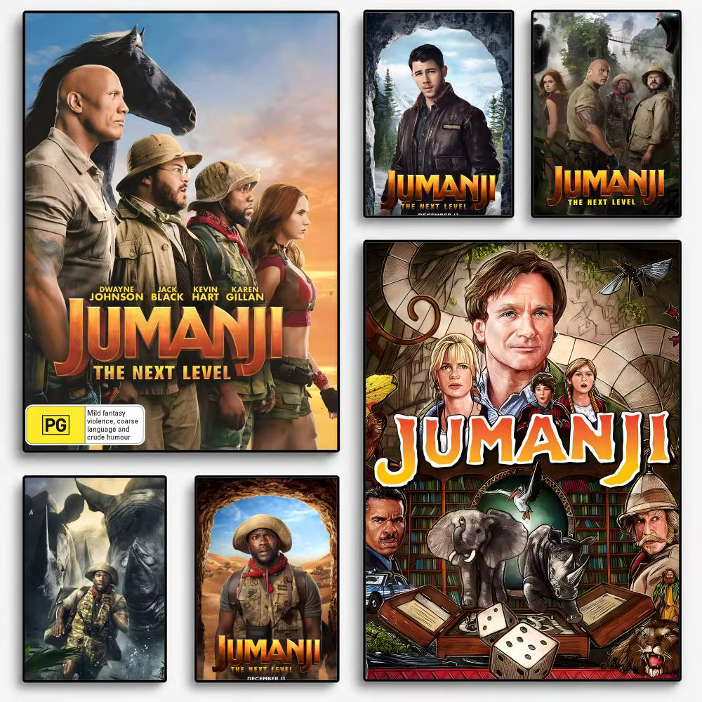 Affiche Jumanji pour décoration de la maison, impression d'art mural d'intérieur, affiches de garage, cadeau