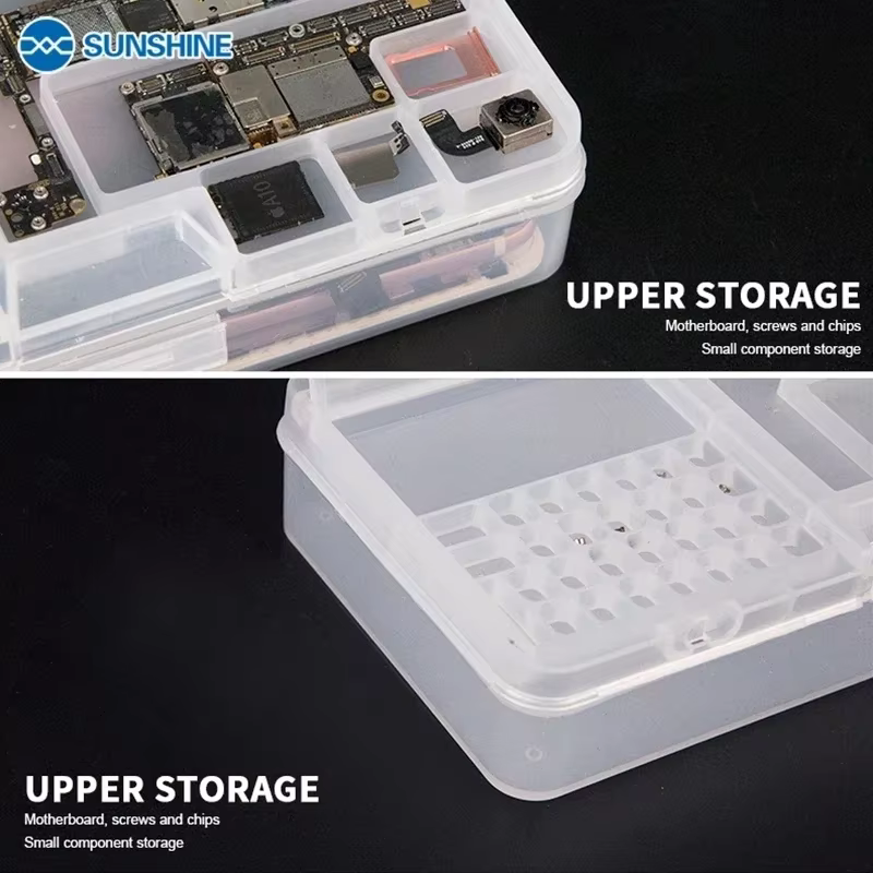 SUNSHINE SS-001A boîte de rangement multifonctionnelle adaptée à la réparation de téléphones portables, vis de carte mère et outils de stockage de petites pièces