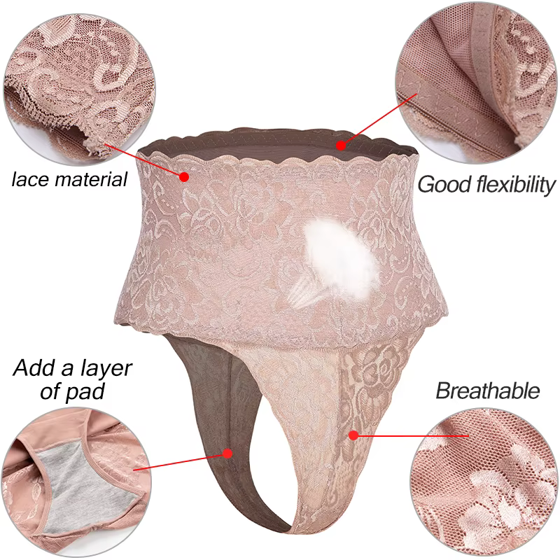 Culotte Taille Haute en Dentelle pour Femme