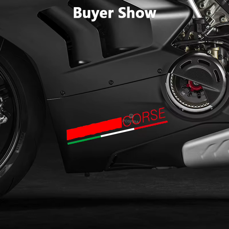 Autocollant de carénage de moto POSFIRA en vinyle pour Ducati Panigale V4 V4R V4S V4SP V4 SP2, design tricolore, logo Corse, accessoires