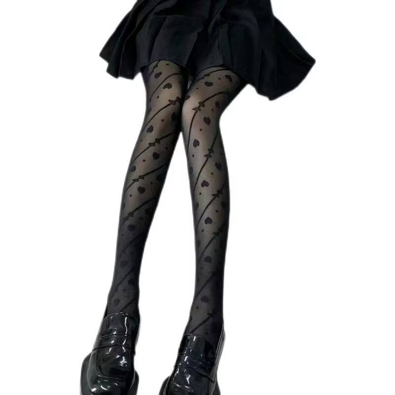 Collants noirs et blancs en soie pour femmes, Sexy et doux