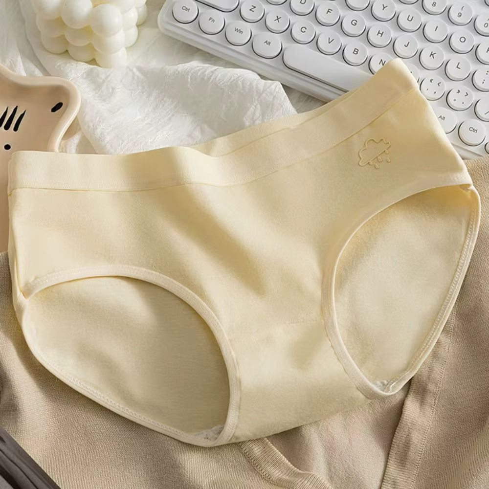 Lot de 5 culottes taille moyenne couleur unie avec entrejambe en coton