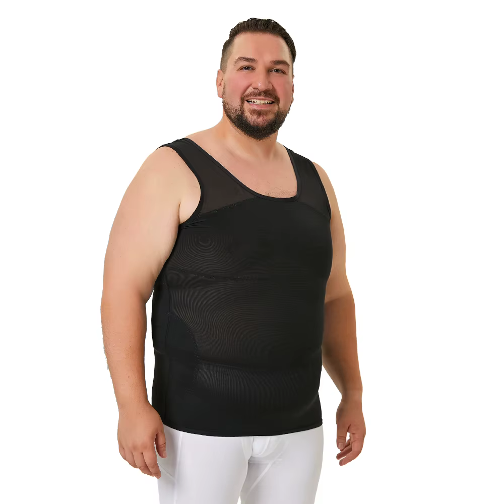 Hommes corps Shaper poitrine mince débardeur cacher gynécologie Compression chemise