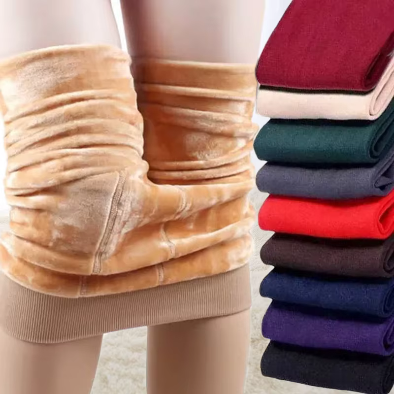 Collants doublés polaire colorés femmes