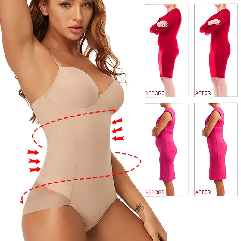 MISSMOLY femmes minceur Body une pièce Shapewear hauts ventre contrôle corps Shaper intégré soutien-gorge Camisole combinaisons 2025