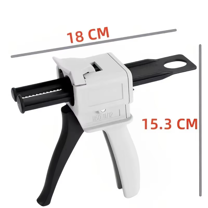 Pistolet à colle époxy AB, applicateur de cartouche de 50ml, pistolet à colle scellant universel à deux composants adapté au mélange 1:1/2:1 AB