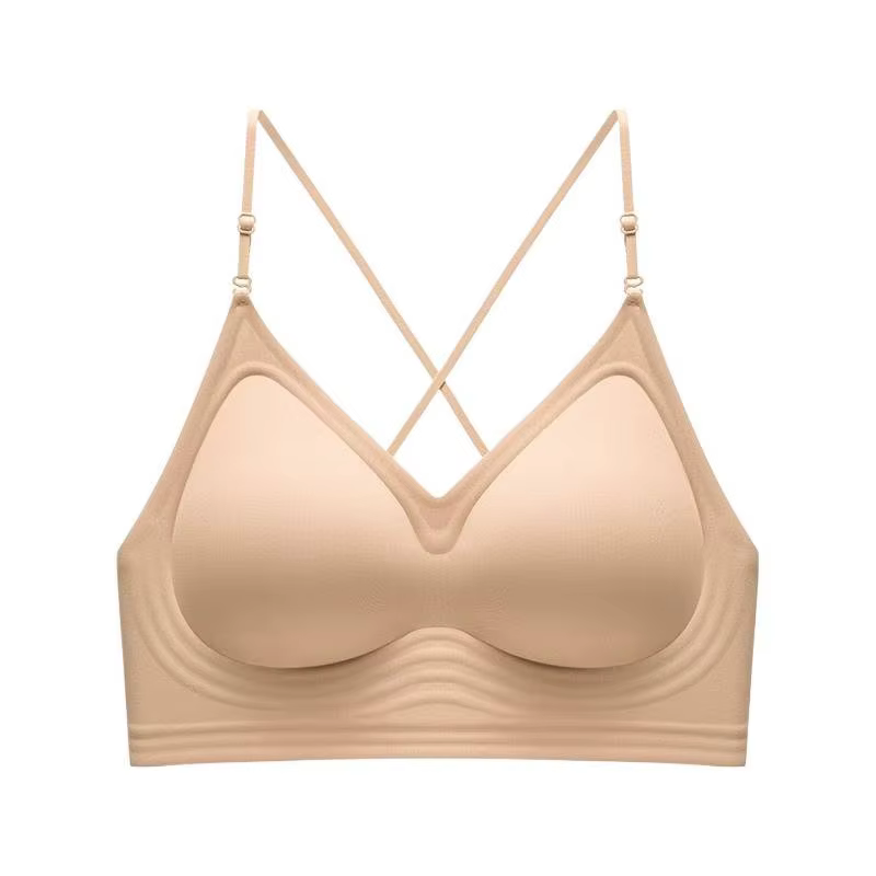 Soutien-gorge d'été pour femme, rehausseur de dos : à fines bretelles, push-up, dos nu, sans couture, à fermeture au cou, discret, sexy et confortable