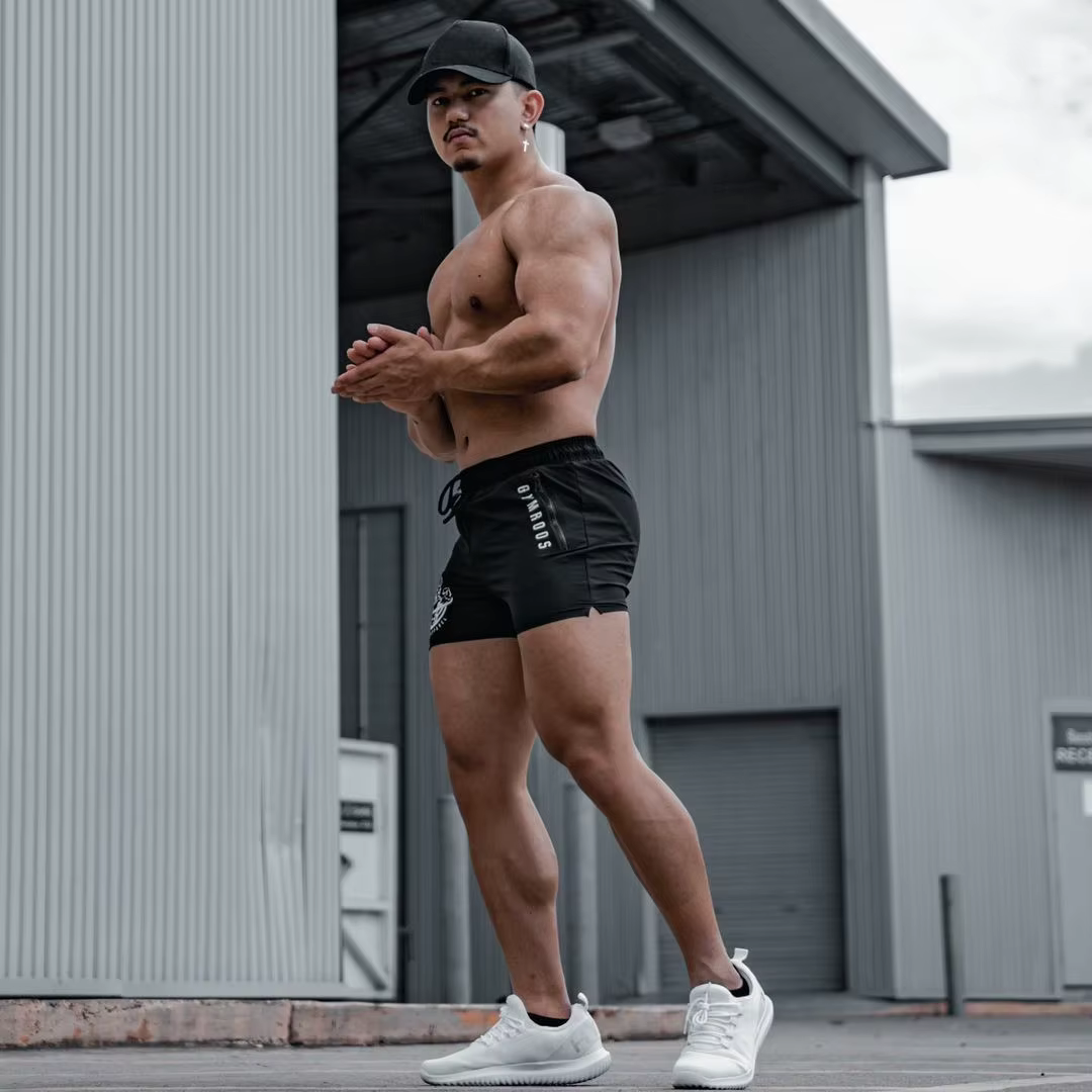 Short chaud pour hommes, survêtement d'entraînement, de gymnastique, à séchage rapide, léger, pantalon court de musculation
