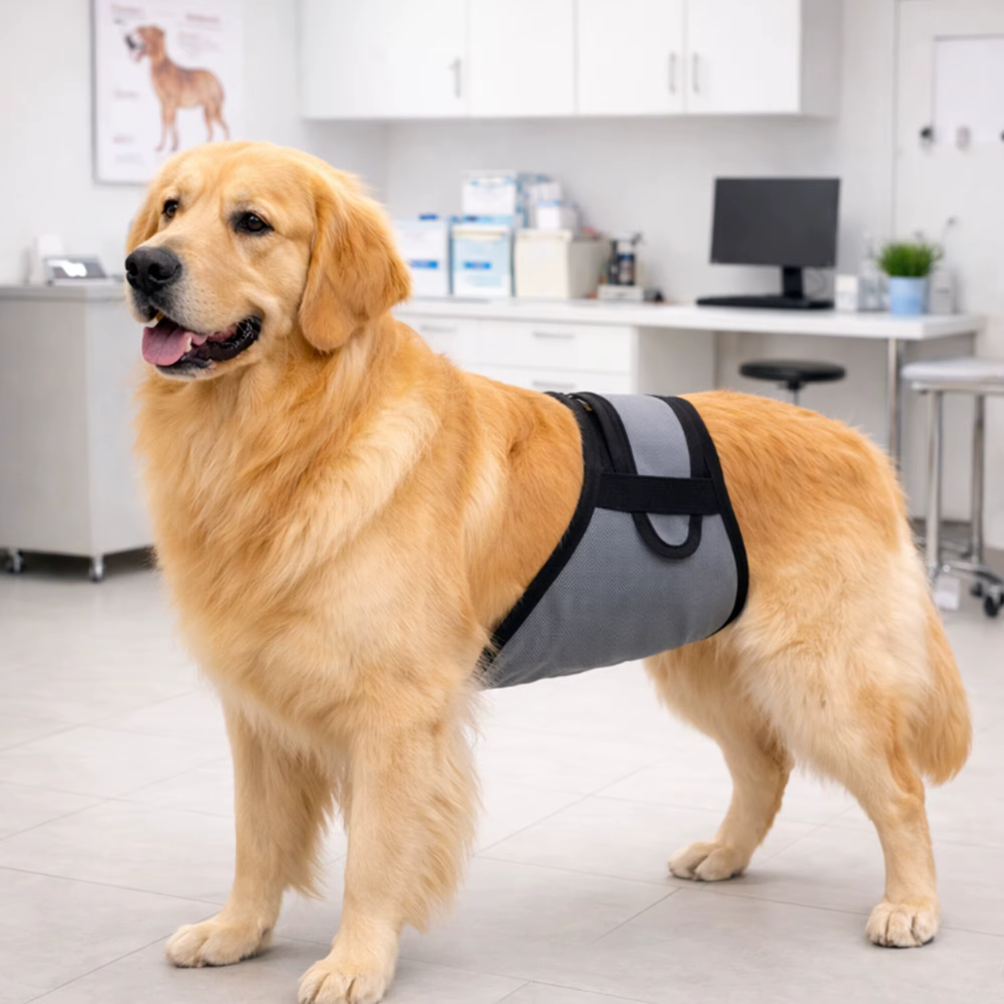 Culotte Sanitaire pour Chien Mâle, Anti-Harcelement, Réglable, pour Période de Chaleur, pour Golden Retriever, Labrador, Chiens de Petite, Moyenne et Grande Taille