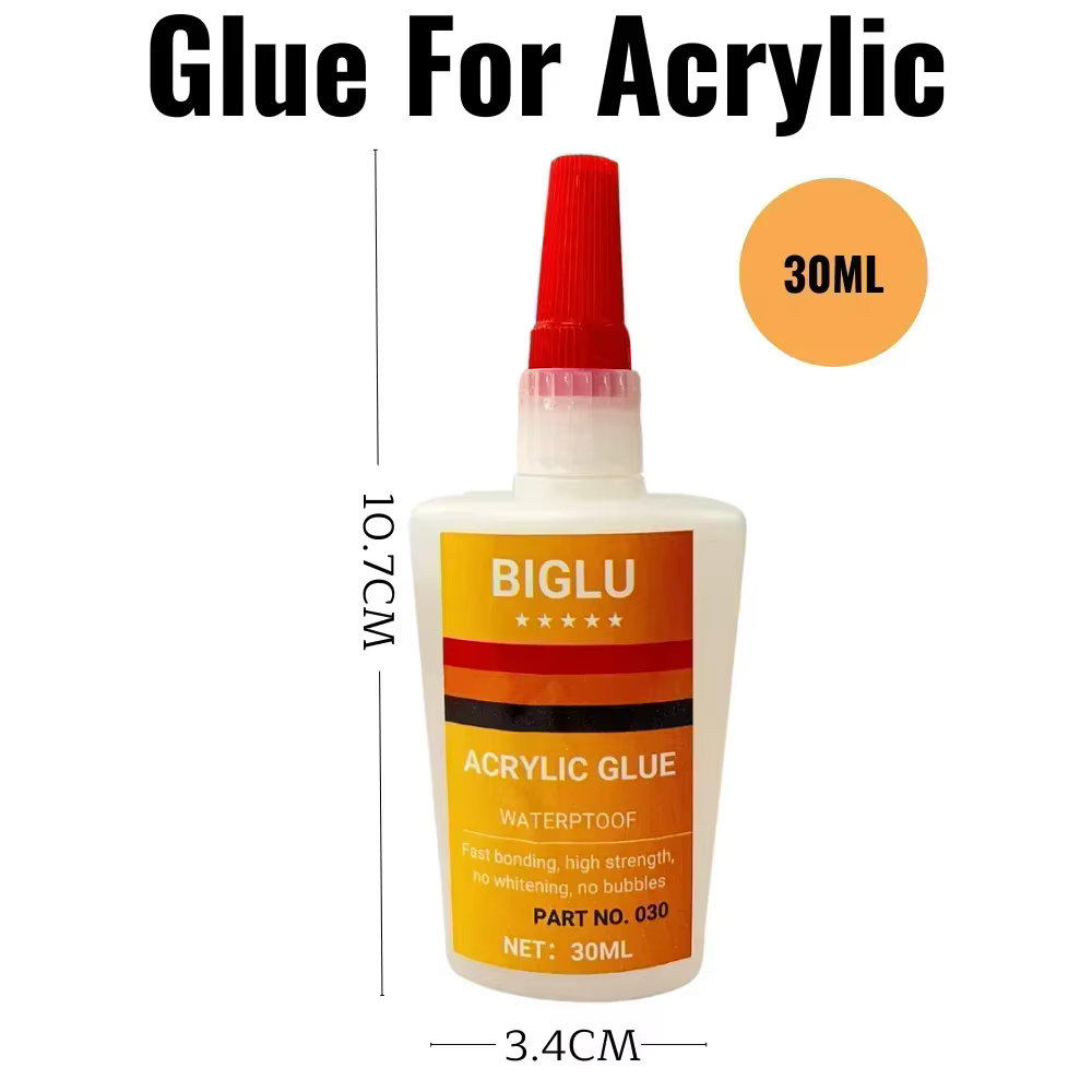 Colle instantanée liquide transparente pour verre organique acrylique, carte PMMA PC 30 secondes, liaison rapide, adhésif étanche