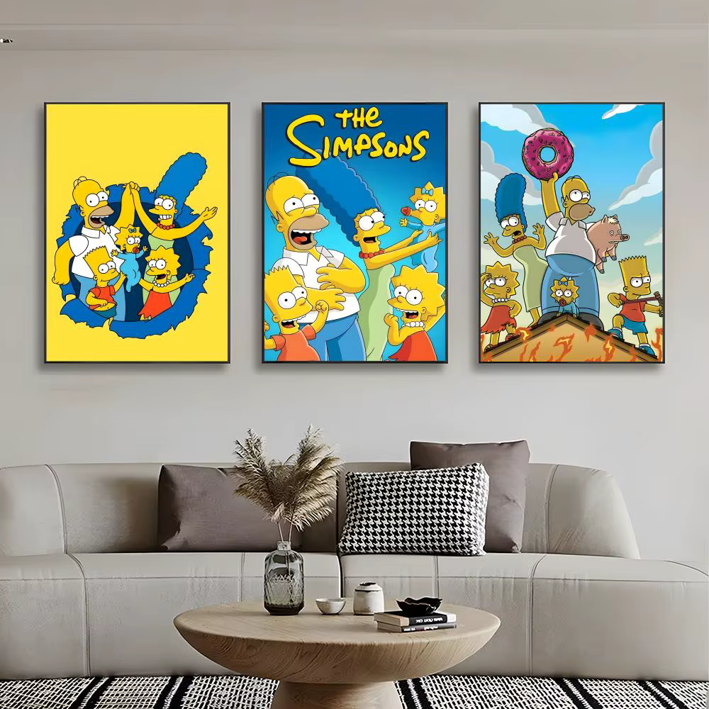 Affiche d'art mural de dessin animé The S-Simpsons, impression d'affiche décorative, décoration murale, décoration de la maison, cadeau, sans cadre
