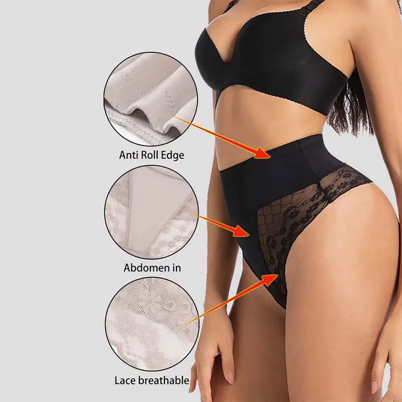 Culotte string gainante taille haute pour femme