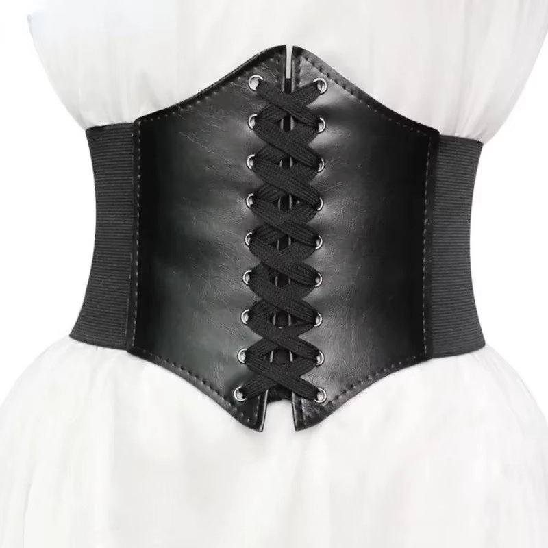 Body noir Shapewear femmes vêtements gothiques sous le buste taille Cincher formateur Pu cuir élastique Sexy mariée Corsets et Bustiers