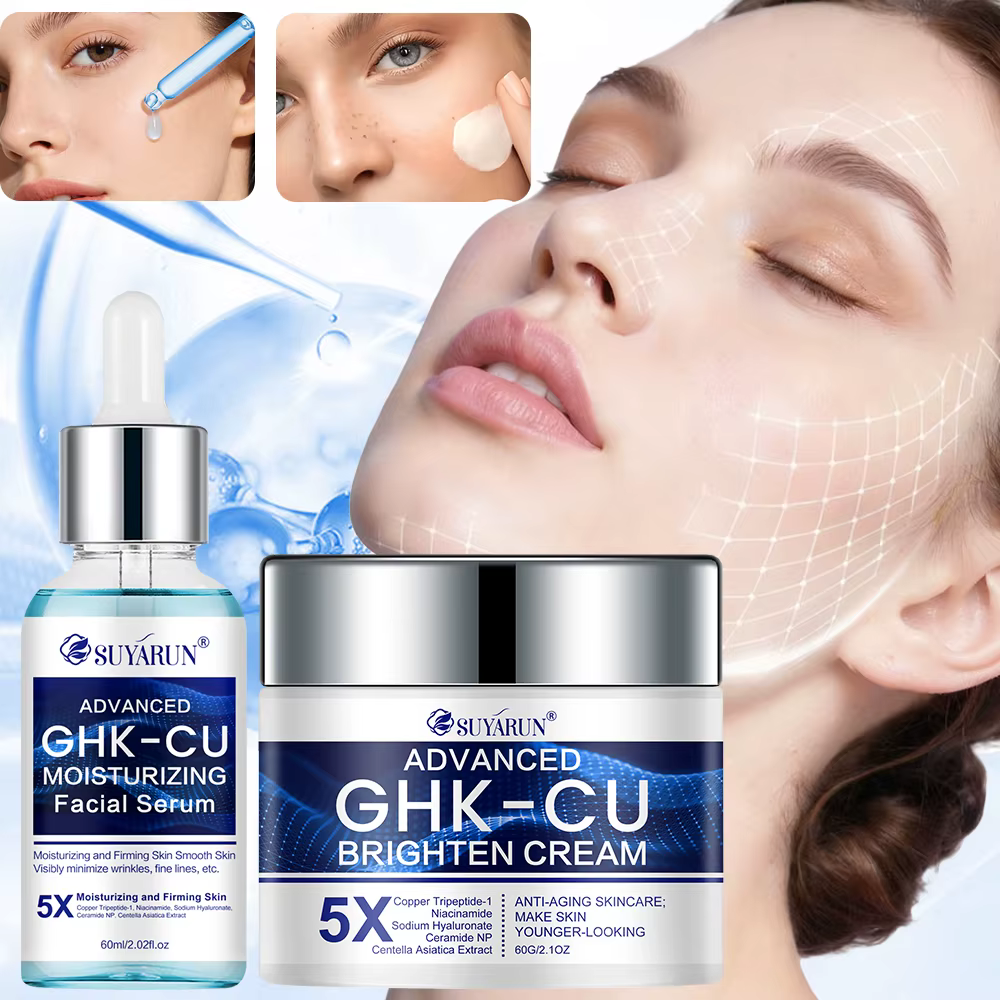 Crème et sérum SUYARUN GHK-CU - Hydratant facial anti-âge, raffermissant et hydratant pour tous les types de peau, adapté aux femmes.