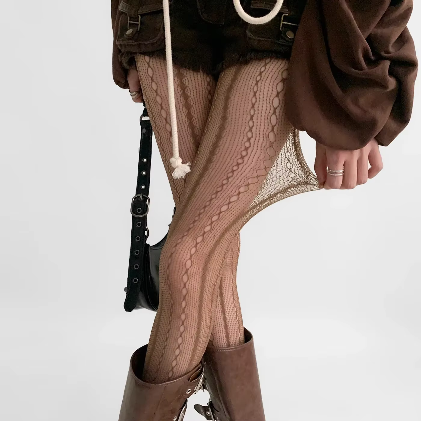 Collants résille en dentelle Sexy pour femmes
