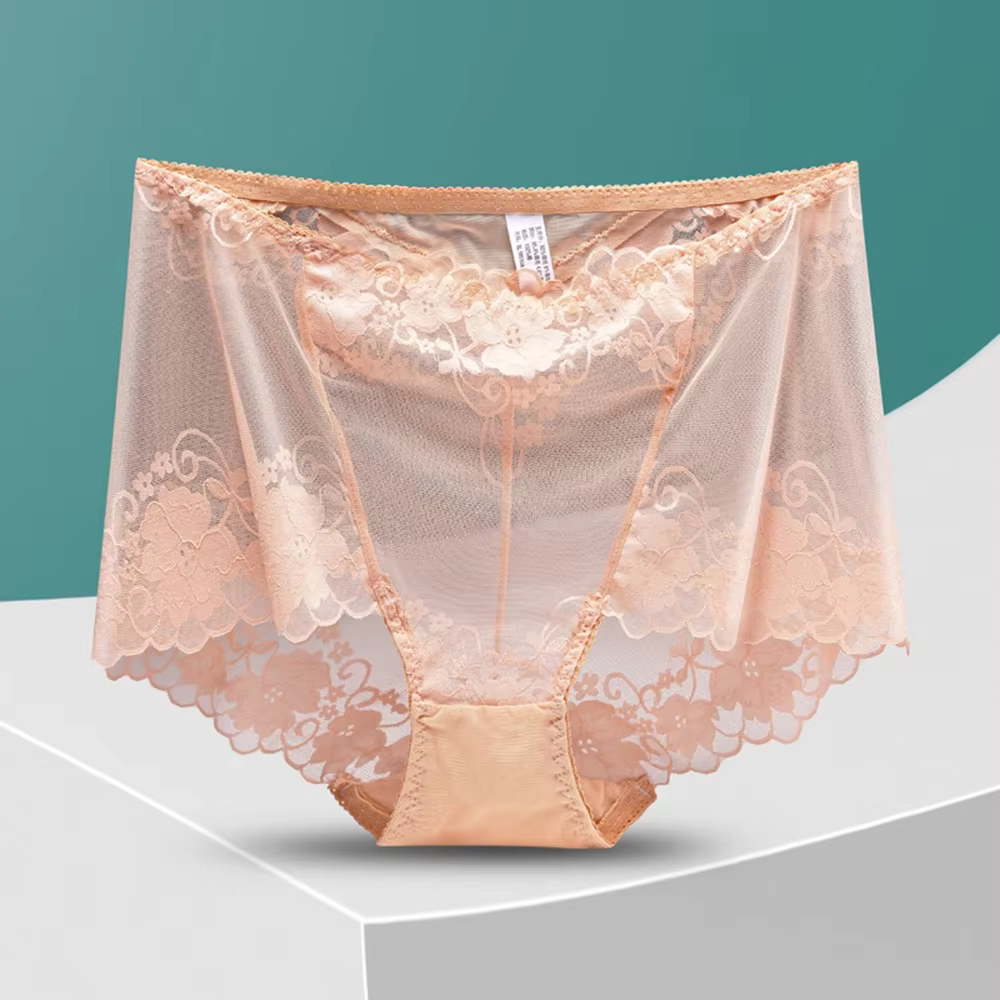 Grande taille taille haute culottes femmes sous-vêtements Sexy dentelle slips transparents grande culotte femme caleçon grande taille Lingerie L-4XL