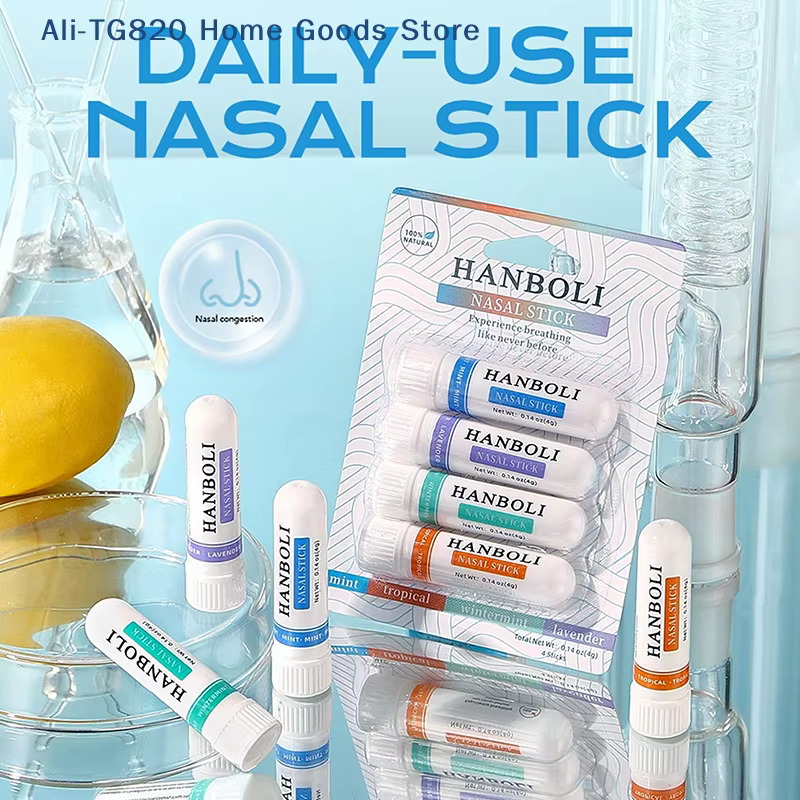 [TG820] 4 bâtonnets nasaux pour améliorer la concentration, favoriser la respiration, procurer une sensation de fraîcheur, inhalateur d'aromathérapie, prévenir la somnolence au volant
