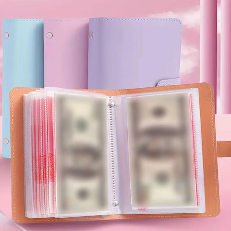 100 enveloppes d'épargne livre d'argent Album de billets de banque porte-monnaie Album livre de collection d'argent organisateur d'économie d'argent porte-carte photo