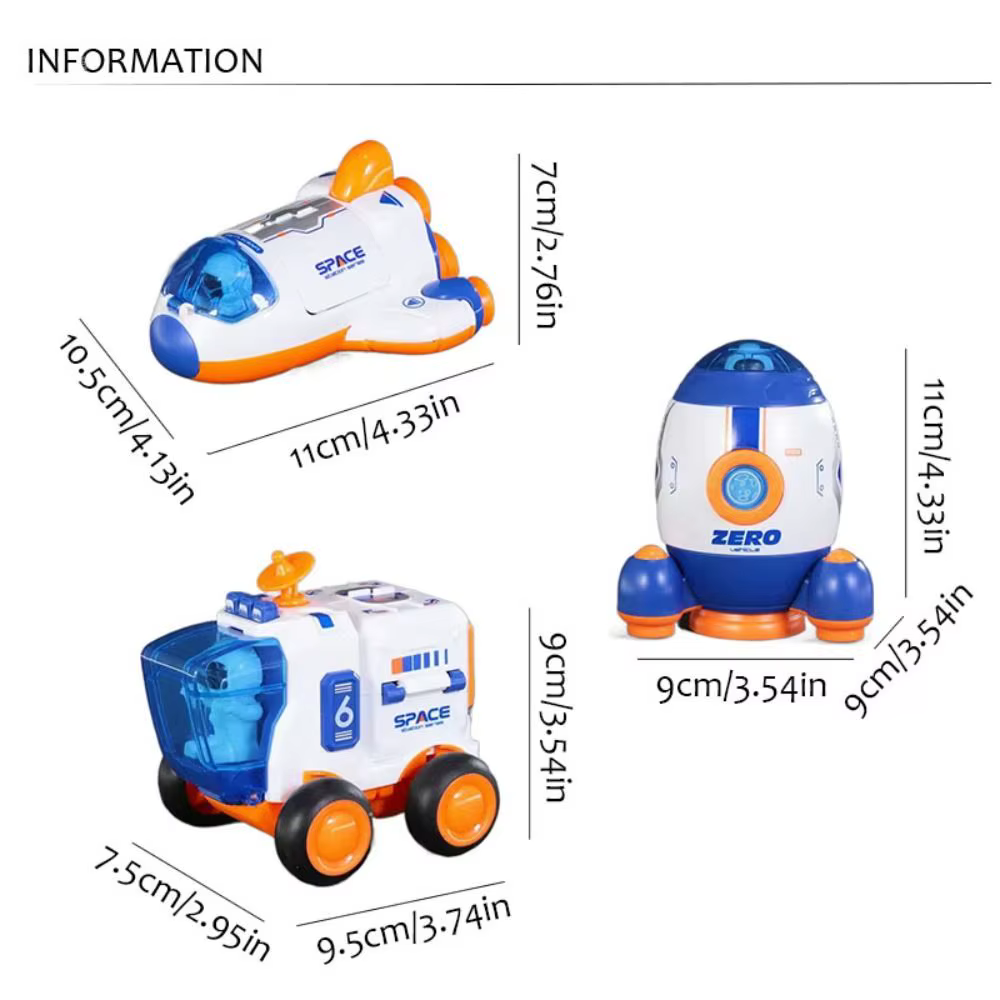 Vaisseau spatial amusant, jouets d'exploration spatiale, véhicule spatial, fusée détachable, voiture à inertie, avion jouet, astronaute pour garçons