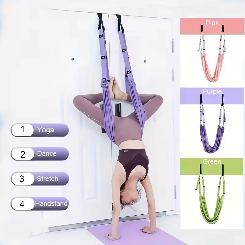 Sangle d'étirement de jambe, équipement d'étirement avec ancre de porte, entraîneur de flexibilité, aide à la courbure pour la danse, Yoga aérien, jambe de Ballet