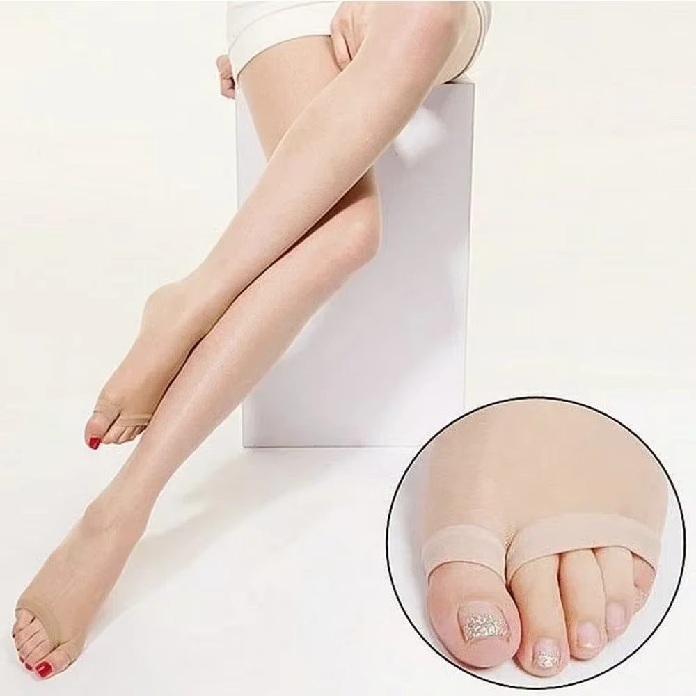 Femmes collants deux orteils Ultra-mince Nylon cuisse haute bas