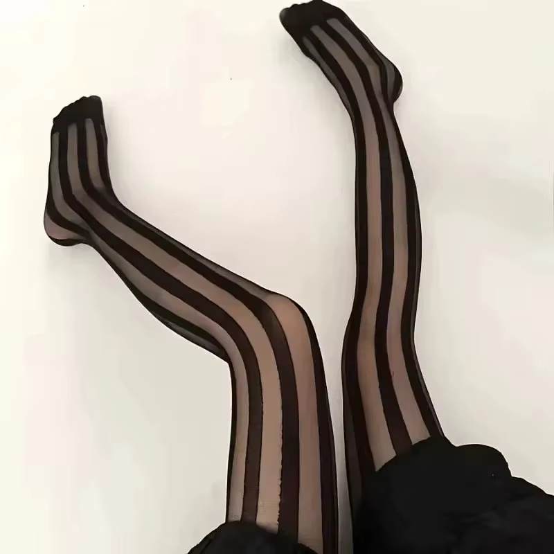2 paires de collants rayés pour femmes