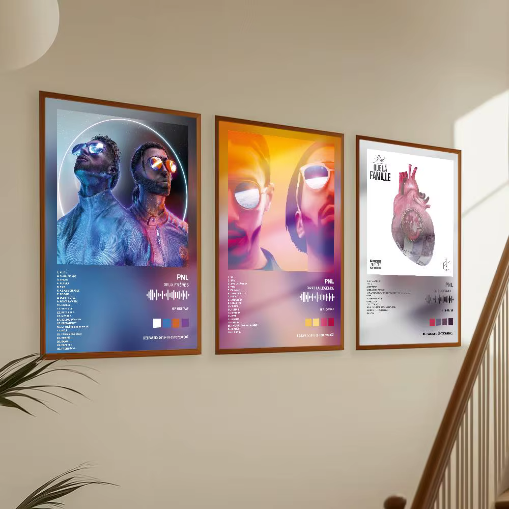 Affiche PNL, couverture d'album, chansons, musique, rap, autocollant mural en papier imperméable pour décoration de salon et de maison