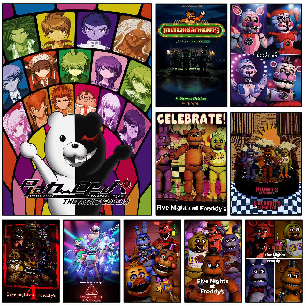 Affiche artistique Five Nights at Freddy's (FNaF) – Décoration d'intérieur, cadeau pour chambre à coucher et salon