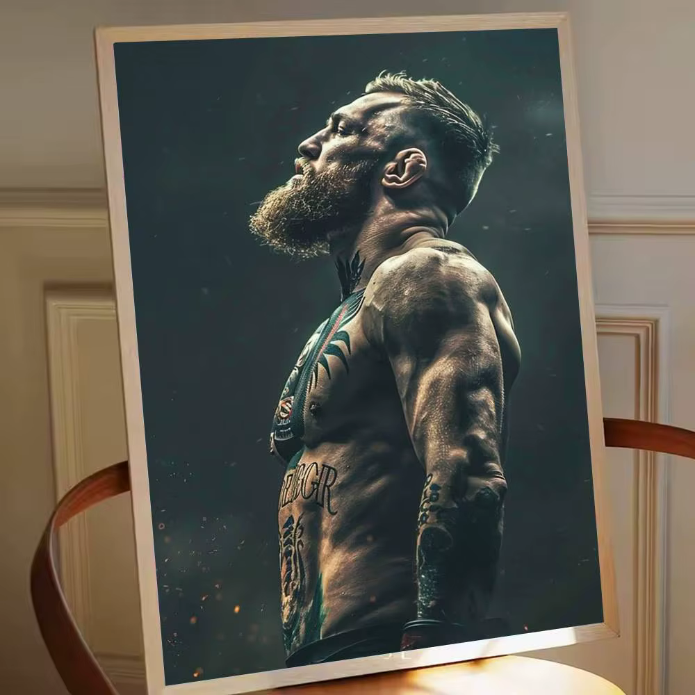 Conor McGregor – affiche autocollante inspirante de lutteur de MMA, impression d'art mural imperméable pour salon, chambre à coucher, décoration de la maison
