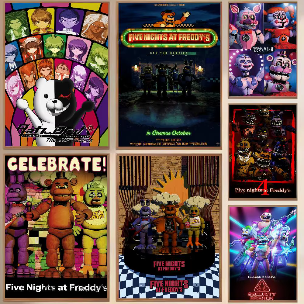 Affiche artistique Five Nights at Freddy's (FNaF) – Décoration d'intérieur, cadeau pour chambre à coucher et salon