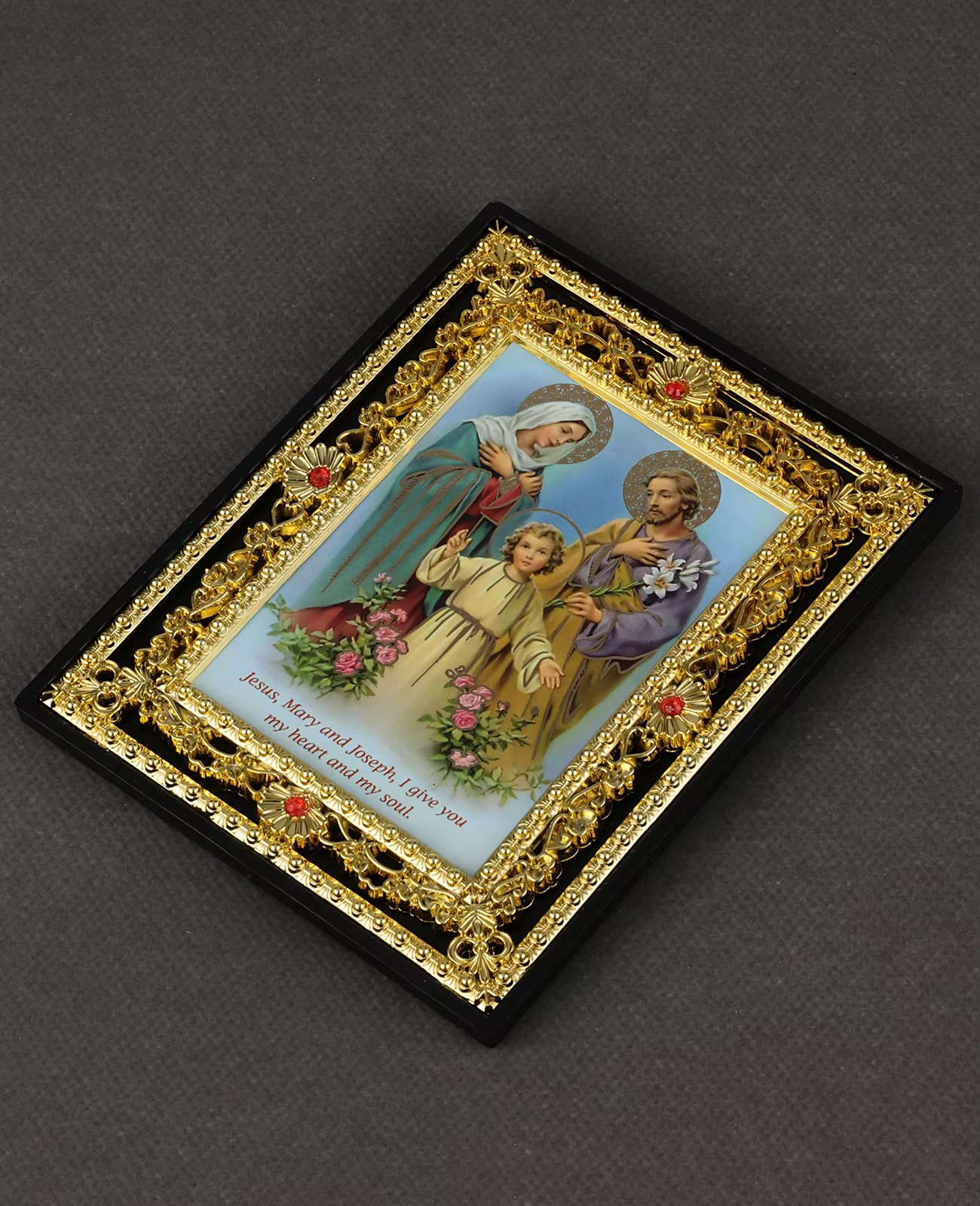 Figurine d'icônes de saint-Michael, cœur immaculé, vierge marie, icône de la sainte famille, cadre carré, Collection de décoration de table pour la maison et l'église