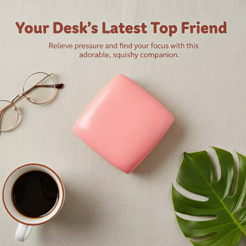 Jouet de décompression en forme de toast collant, jouet sensoriel à rebond lent et souple à presser pour adultes et étudiants, soulagement du stress des examens