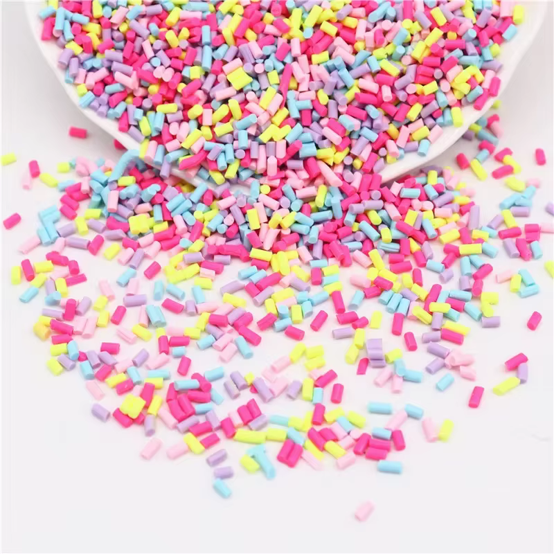 Mélange coloré de tranches d'argile polymère cylindrique, saupoudrage pour l'argile de remplissage de Slime, artisanat en cristal, petit accessoire en plastique klei