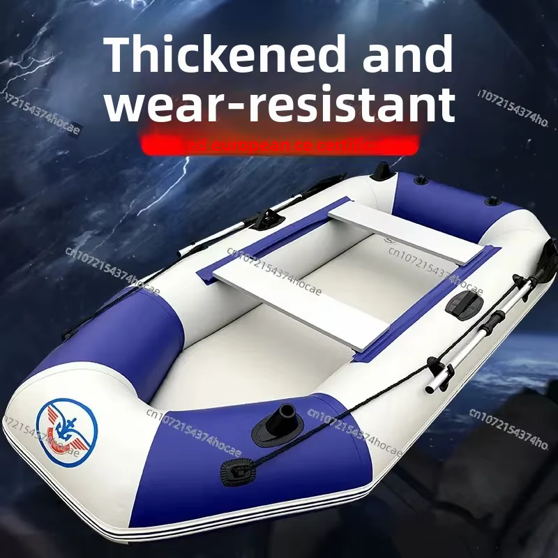 Raft en caoutchouc épais fond dur bateau gonflable résistant à l'usure 2-3 personnes Kayak bateau gonflable Hovercraft bateau de pêche à la dérive