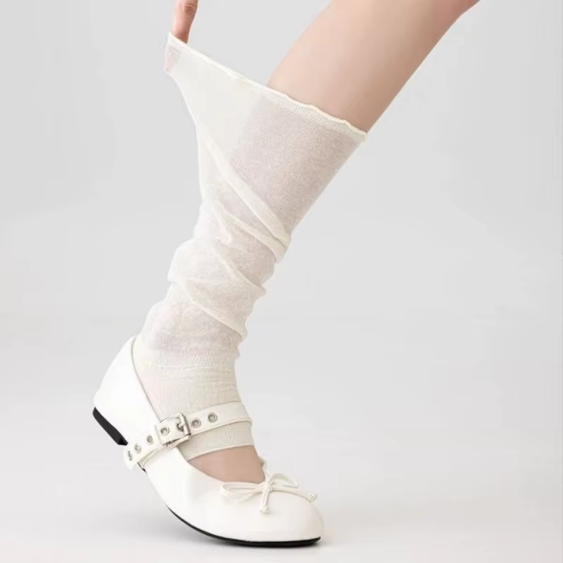 Collants légers en maille printemps/été avec style ballet et effet amincissant