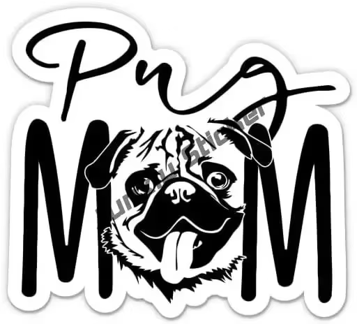 Autocollant de vie carlin mignon, chiot drôle, Animal, accessoires imperméables, autocollants sur les pièces de voiture, décoration pour tout le corps