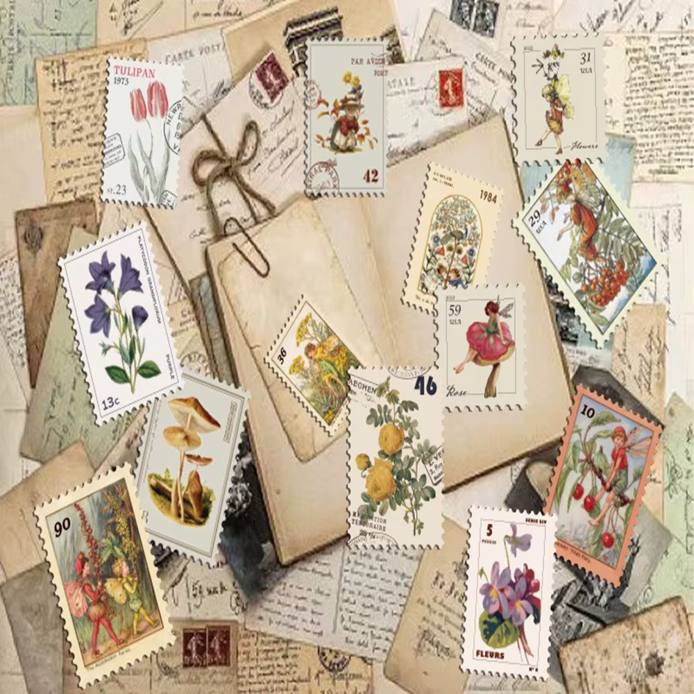 10/20/50 pièces tous différents timbres-poste Vintage autocollants Desc pour Scrapbooking et journal