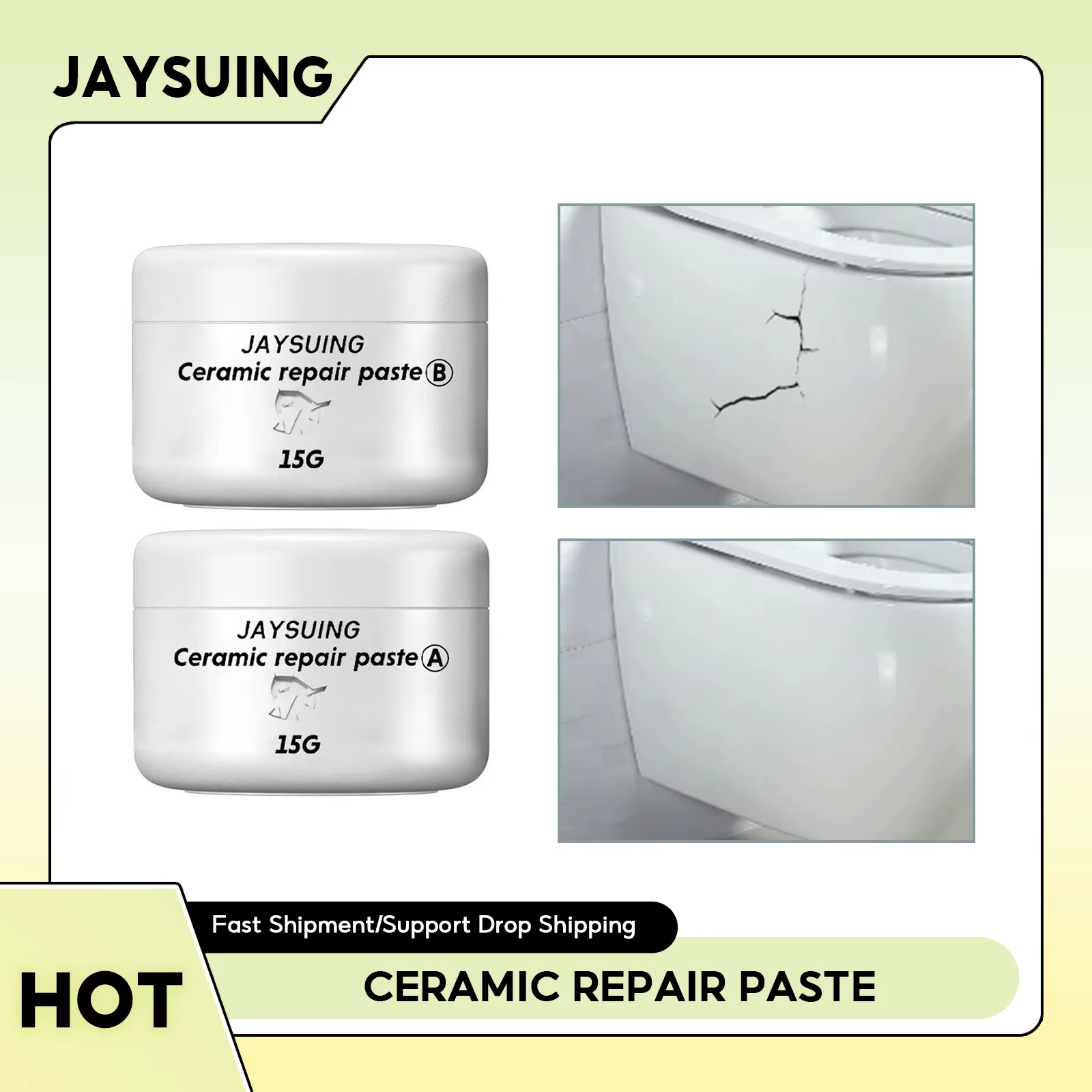 Pâte de Réparation en Céramique, Kit de Réparation de Carreaux de Baignoire, Colle AB, Fissures de Porcelaine Blanche, Puce, Adhésif pour Lavabo et Baignoire