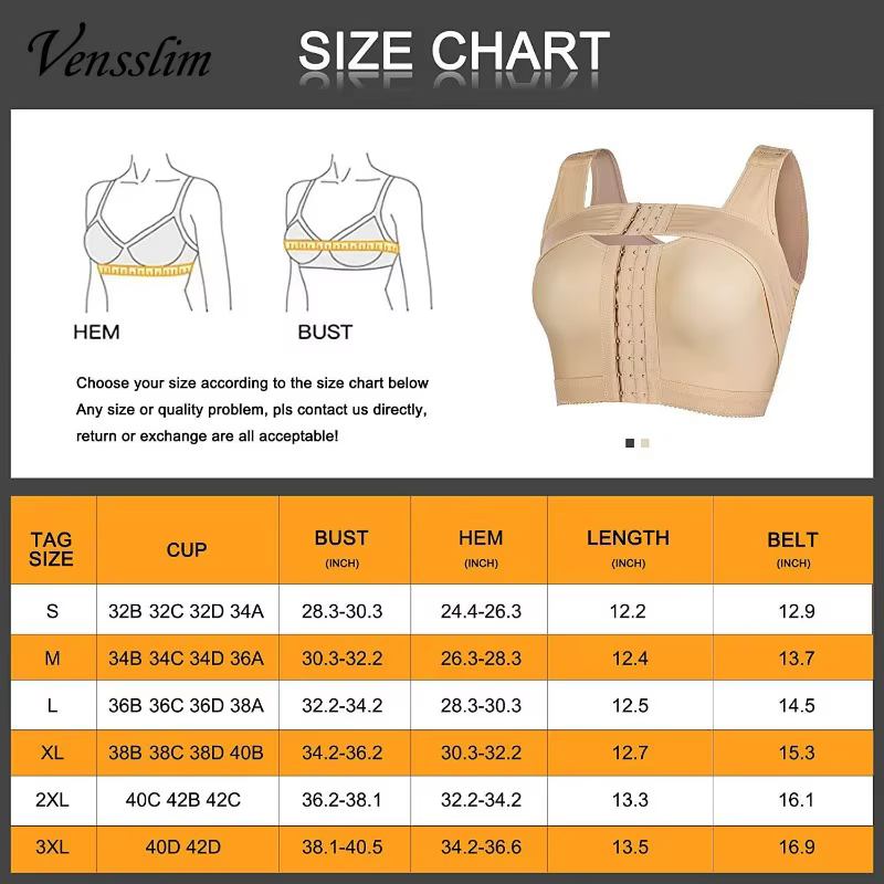 Soutien-gorge post-chirurgical à fermeture frontale pour femmes