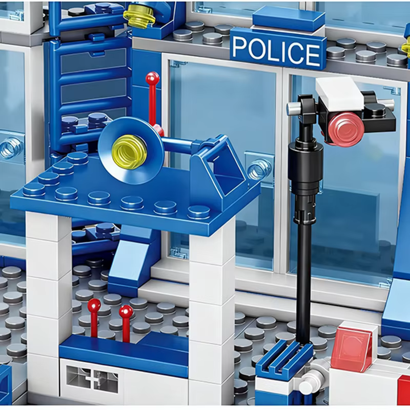 Ensemble de blocs de construction de la station de police de la ville, modèle de voiture en briques à construire soi-même pour garçons, jouet éducatif pour enfants, cadeau
