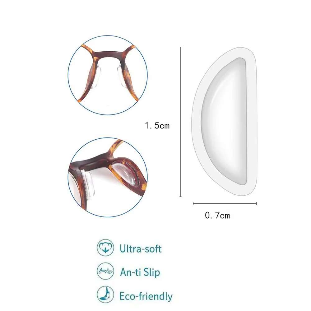 20 paire/ensemble D forme bâton sur Supports nasaux Invisible anti-dérapant lunettes plaquettes nasales accessoires lunettes porte-nez Transparent