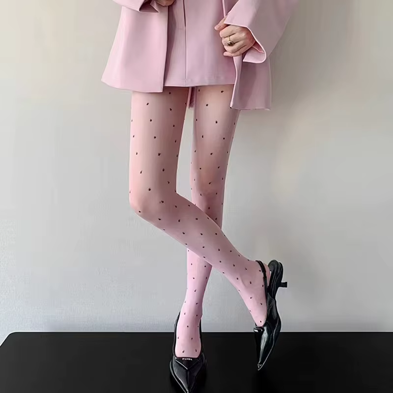 Collants transparents à pois Vintage pour femmes