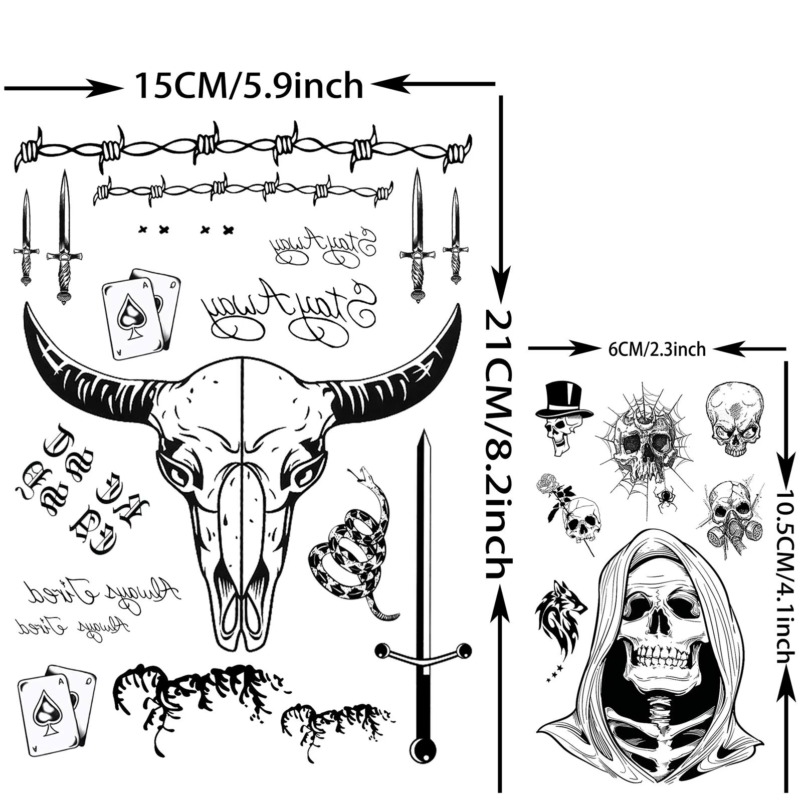 12 feuilles mode Pop rappeur taureau tête de bœuf tatouages temporaires pour hommes femmes adultes Halloween Costume Malone Fans bras cou faux