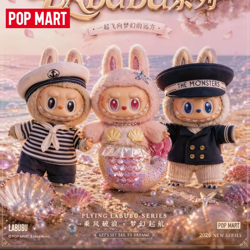 Nouveau, authentique et en stock : POP MART De Vliegende LABUBU 18cm – Jouet tendance « Brave The Wind and Waves » – Aventure audacieuse – Cadeau porte-bonheur