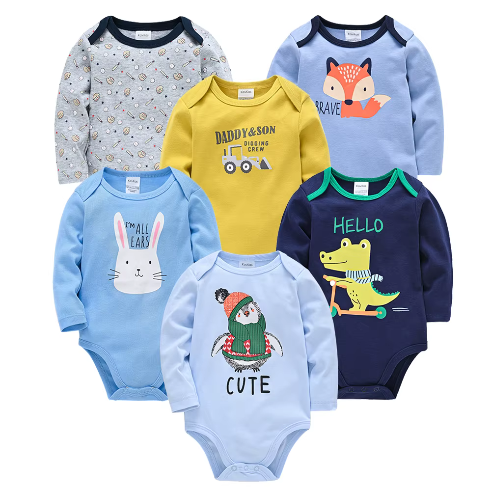 Body bébé 2026 à manches longues, printemps-automne, pour filles et garçons, vêtements imprimés dessin animé, 0-24 mois, tenue extérieure pour nouveau-né et nourrisson