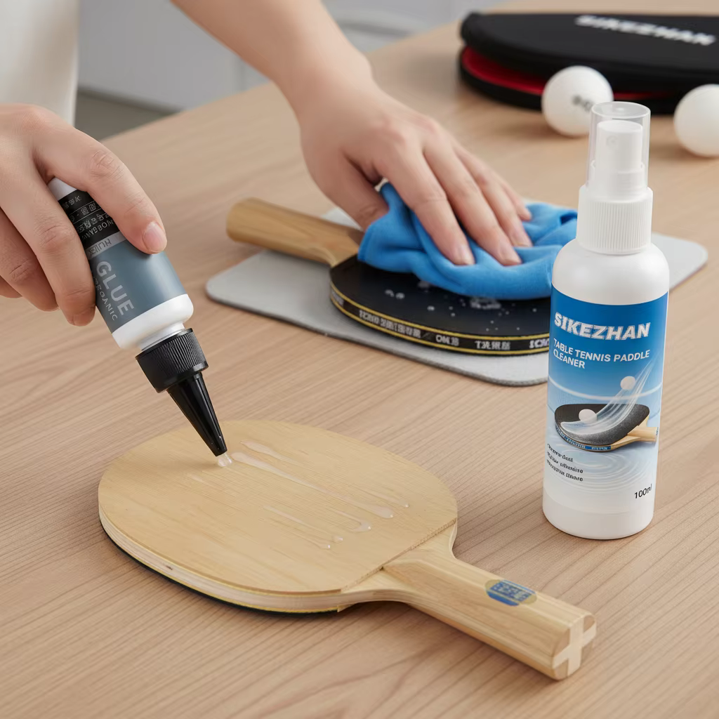 Ensemble de colle et de nettoyant pour raquette de tennis de table, colle inorganique de 30 ml + nettoyant pour raquette de 100 ml, liaison forte, nettoyage rapide, restauration de la prise en main