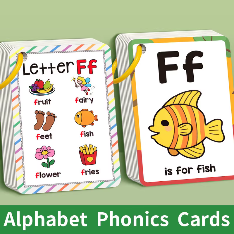 26 lettres cartes de l'alphabet anglais 156 mots avec images cartes flash pour enfants cartes de conception colorée A-Z cartes de mots cadeaux pour enfants