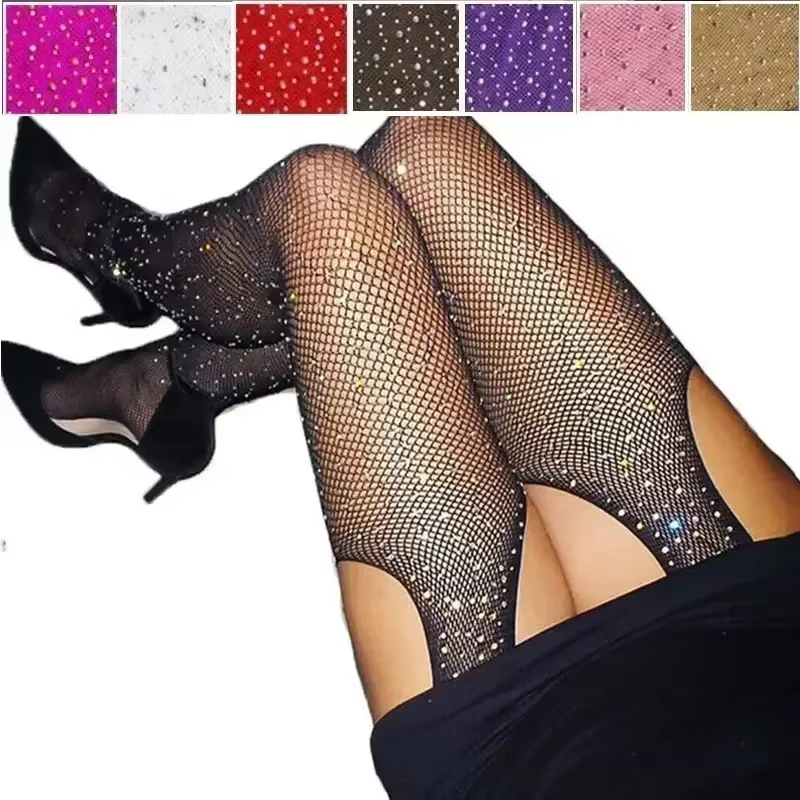 Collants résille brillants à la mode