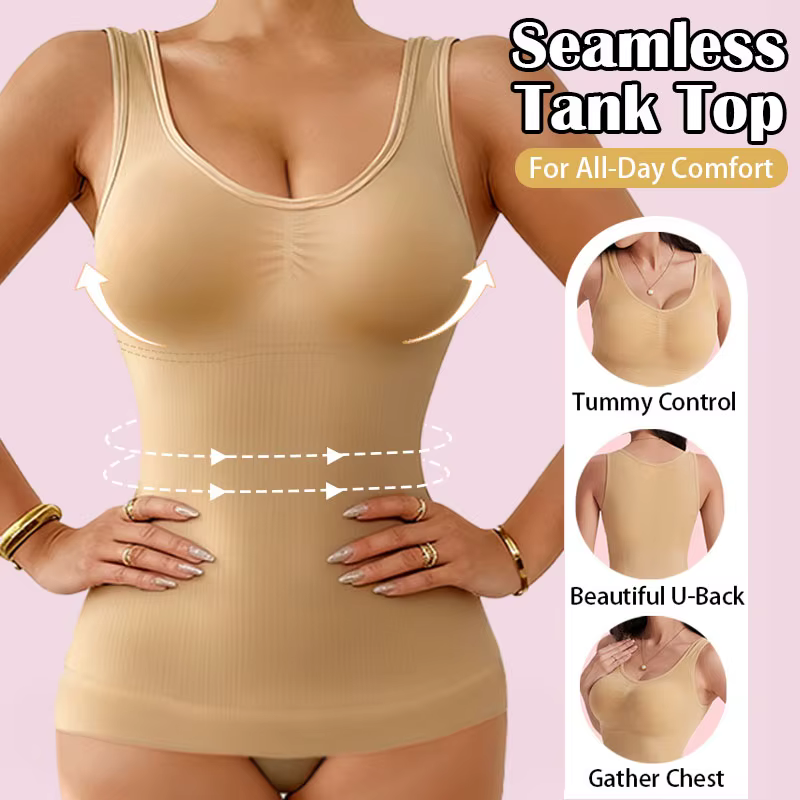 Femmes ventre contrôle Shapewear classique 2-en-1 avec soutien-gorge rembourré haute élastique gilet corps Shaper Up ascenseur Corset Cami débardeurs 3 couleurs
